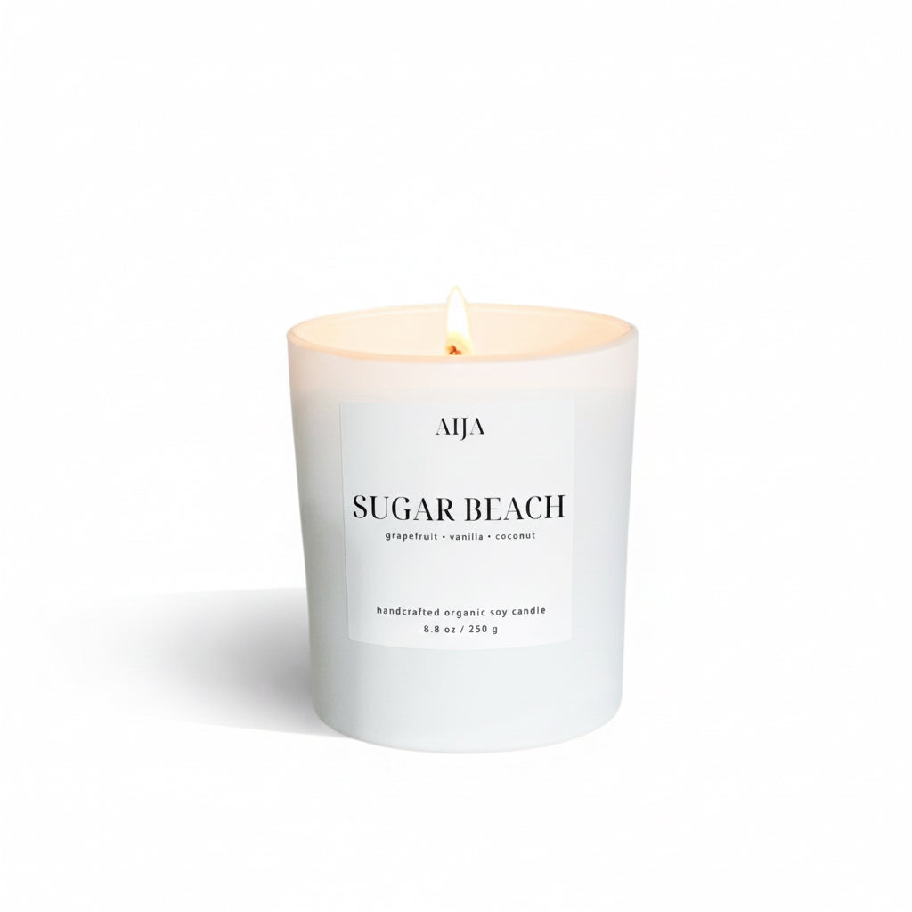 Sugar Beach Minimalist Organic Soy Candle - AIJA Candle Studio