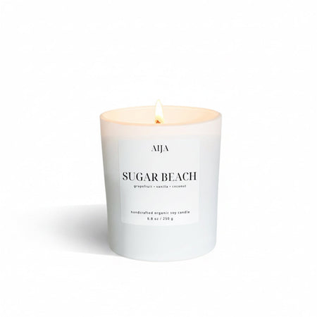 Sugar Beach Minimalist Organic Soy Candle - AIJA Candle Studio
