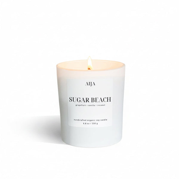 Sugar Beach Minimalist Organic Soy Candle - AIJA Candle Studio
